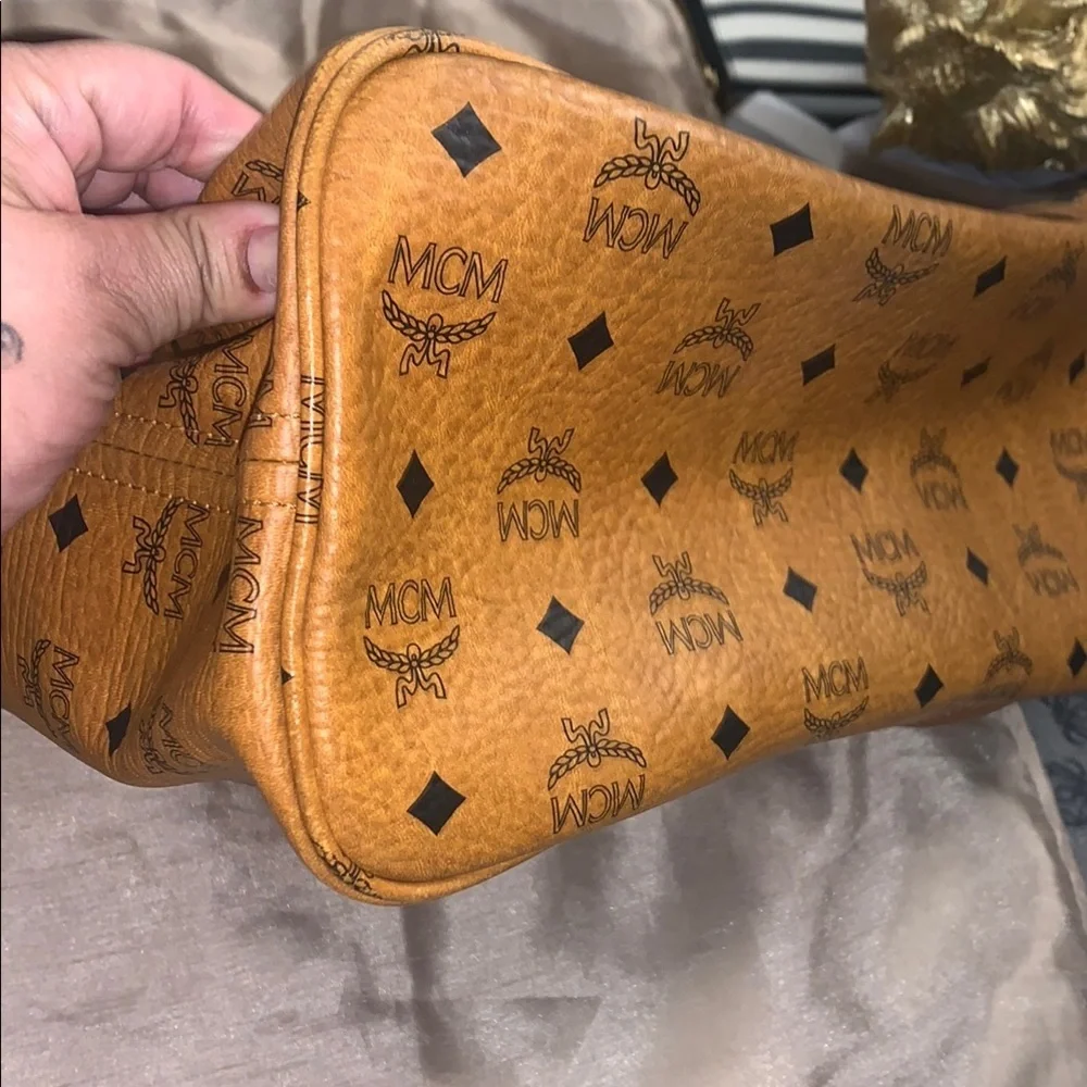 MCM Brown Monogrammed Leather Tote EUC Authentic